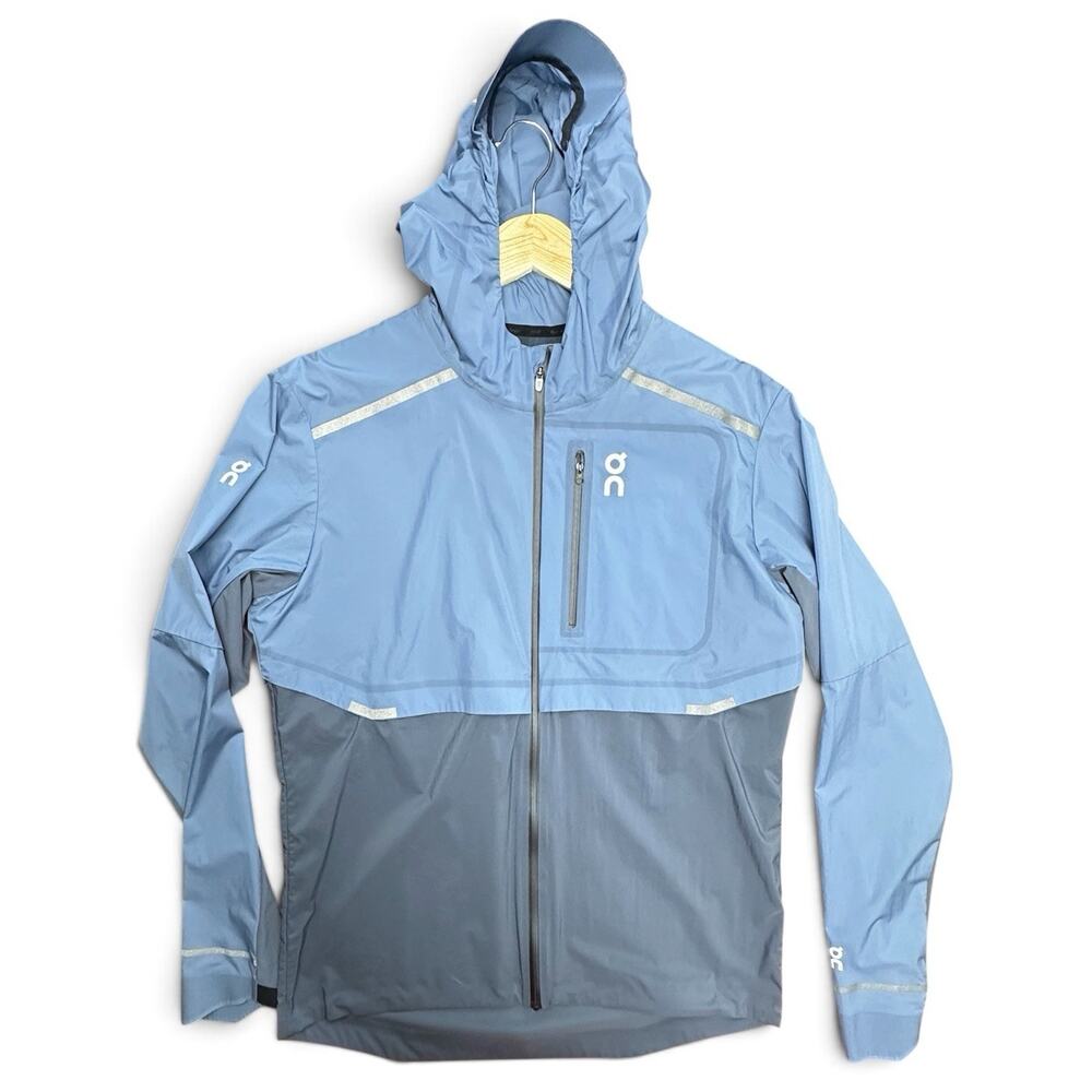 On Cloud Running Weather Jacket Men's Large Blue Lightweight Full Zip